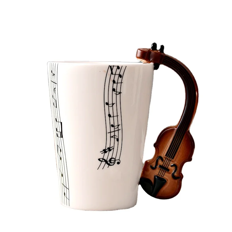 
Горячий стиль международная торговля креативный ручной цвет скрипка музыкальная керамическая чашка 