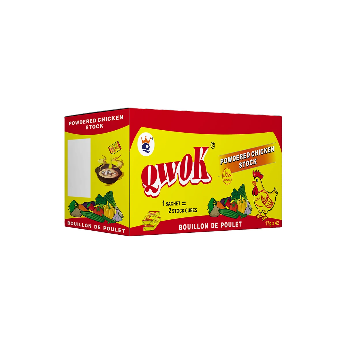 Powdered chicken stock 17g/sachet bouillon de poulet soup seasoning powder good taste cooking