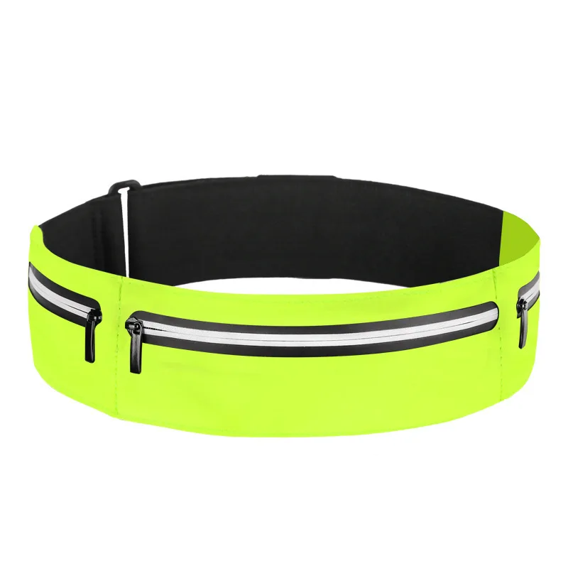 Triathlon marathon sport unisex waist bag fanny pack custom zipper reflective pocket light waterproof elastic running belt