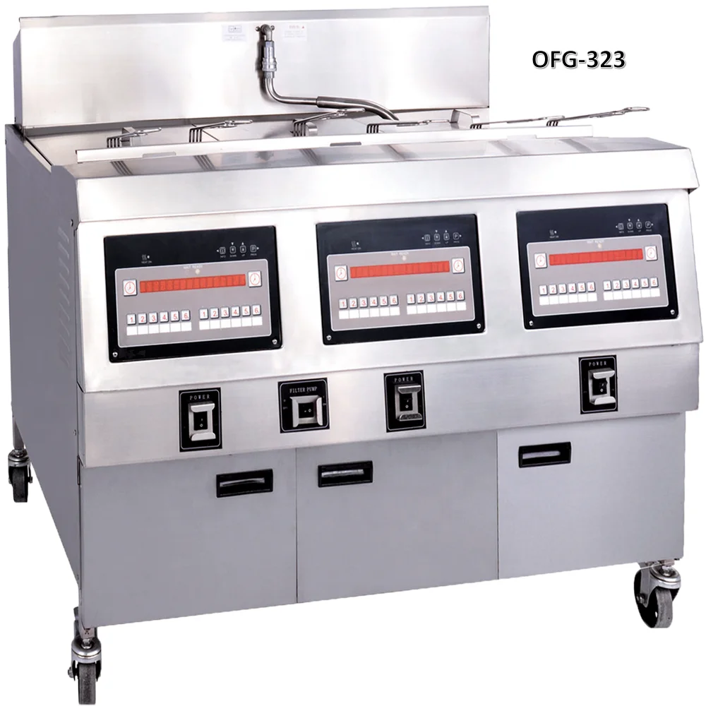 CNIX brand  Hot Sale OFG Series 75L 3 Tanks 6 Baskets Gas Automatic Commercial Chicken Machine Cooker Deep Fryer