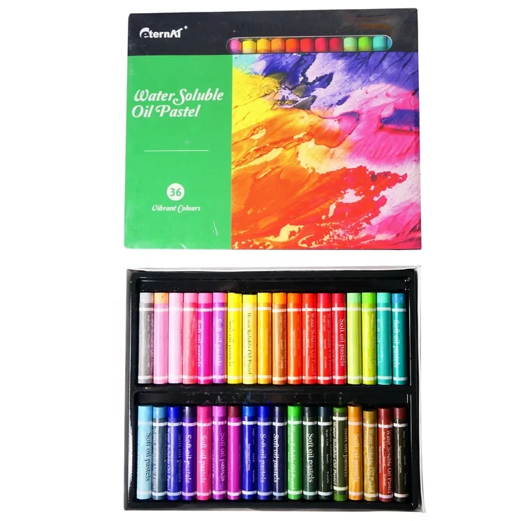 Customized  Oil Pastel Washable Round Soft Water Soluble 36 Colors Oil Pastel