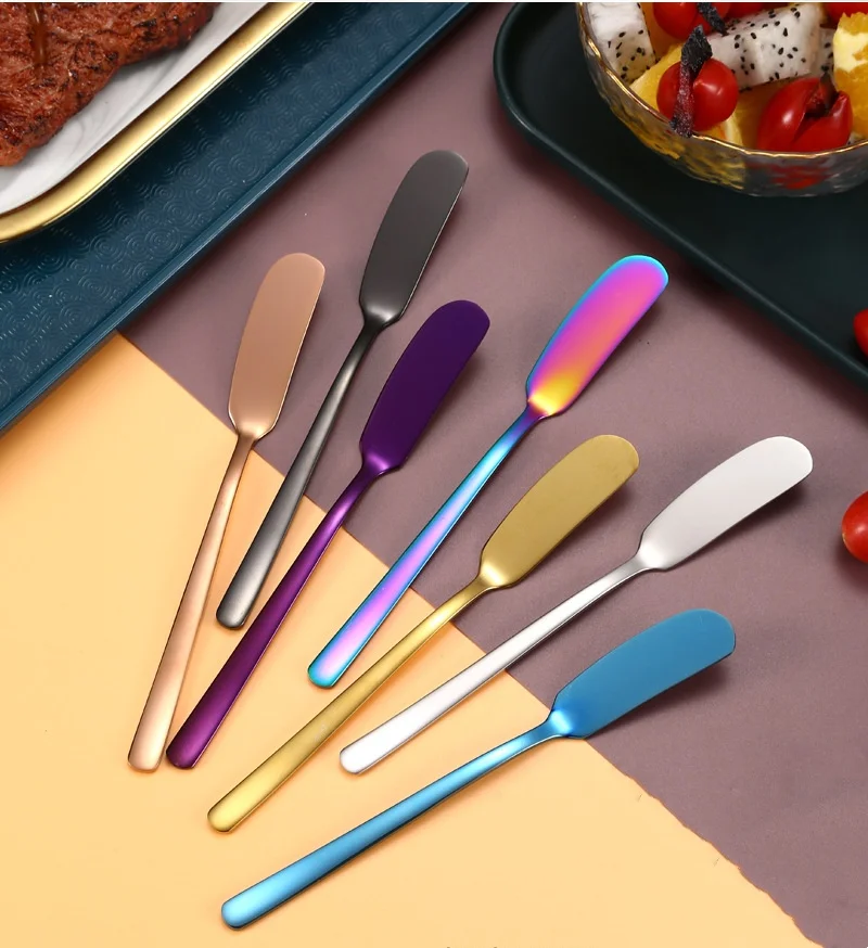 Western Knife Breakfast Tool 1PC Stainless Steel Butter Cutter Knife Cheese Spreaders Bread Jam Cream Dessert Cutlery
