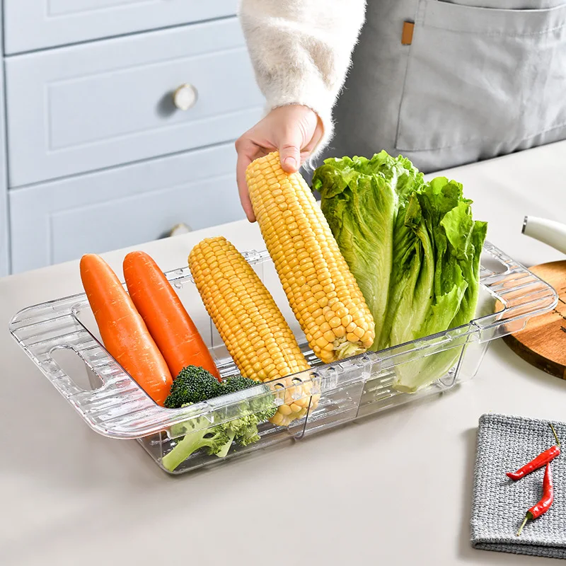 Retractable sink drain basket wash basin kitchen household sink dishware storage rack drain basket vegetable basket