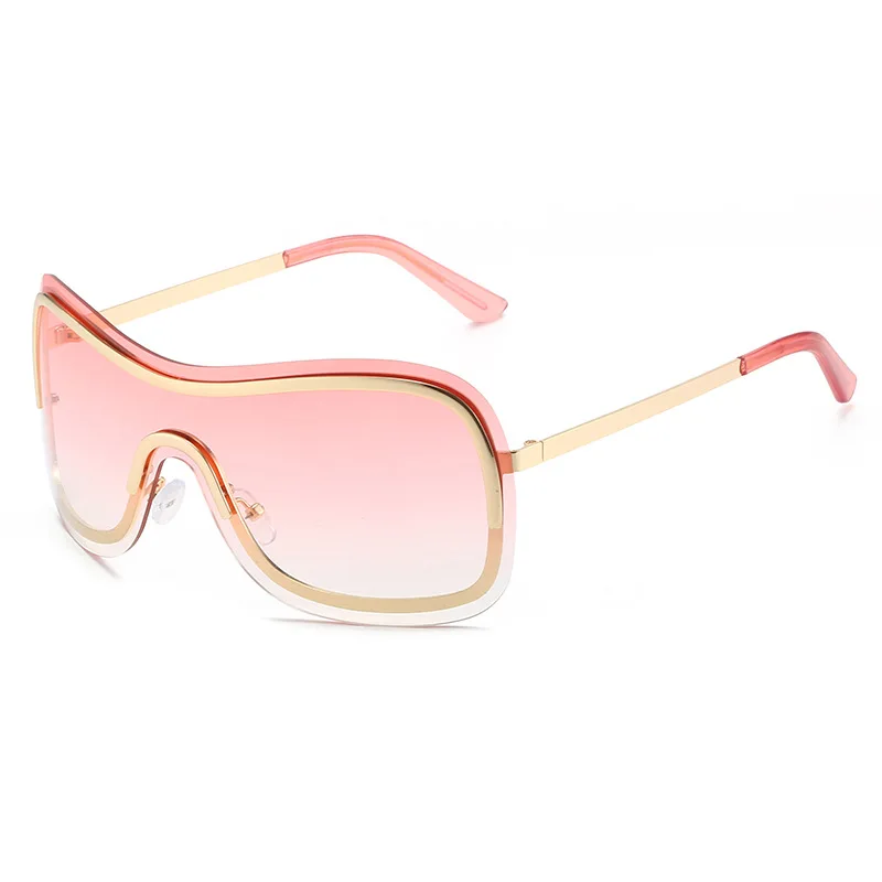 new arrivals color lens fashion rimless designer pink female furturistic y2k shades sunglasses 2023 for women