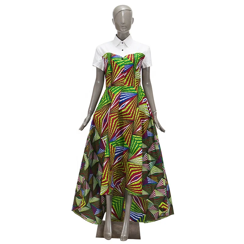 MANNI African Print Wax Dresses For Women Party Gown Ankara Maxi Dress Kaftan Abayas Clothes