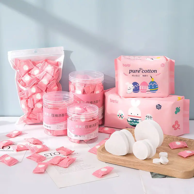 Рекламное хлопковое нетканое одноразовое сжатое мини-полотенце для лица