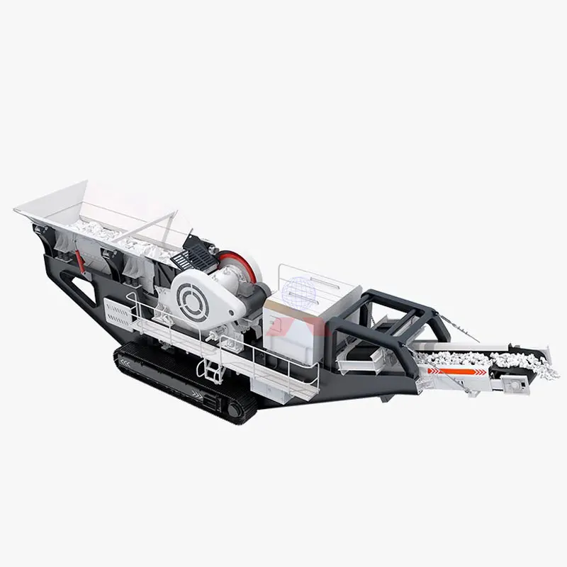 Mobile concrete waste jaw crusher machine tracked stone crushing plant portable rock crusher for sale