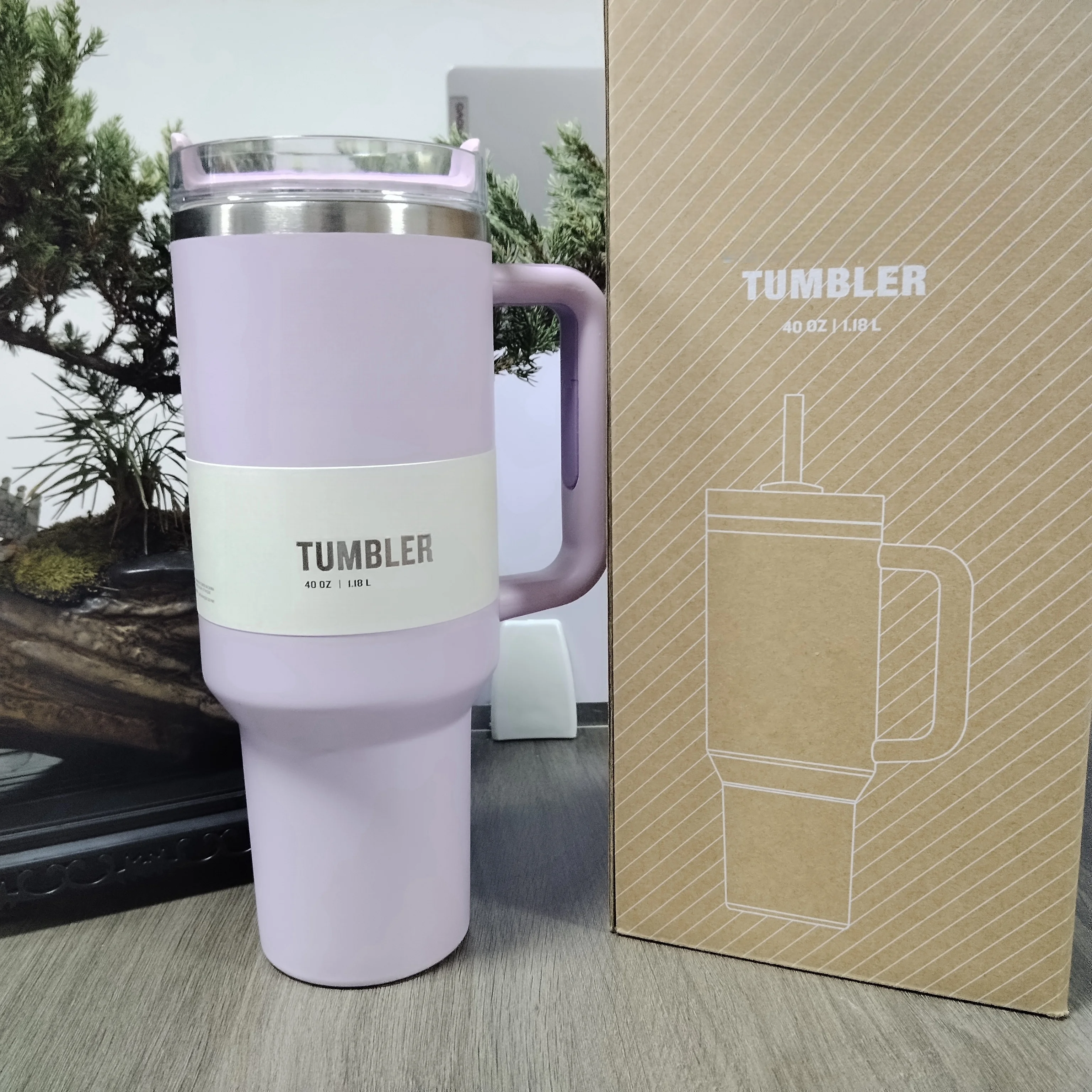 Hot Selling 40oz  Double Wall Stainless Steel Tumbler Cup with Handle Lid Straw Insulated Vacuum Mugs