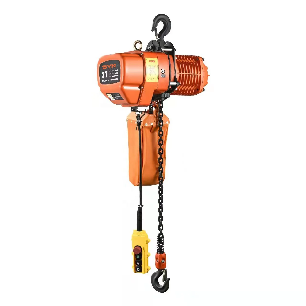 Двойная Цепь, электрическая лебедка, 3 тонны, крюк, цепь HHBB, стационарная электрическая лебедка