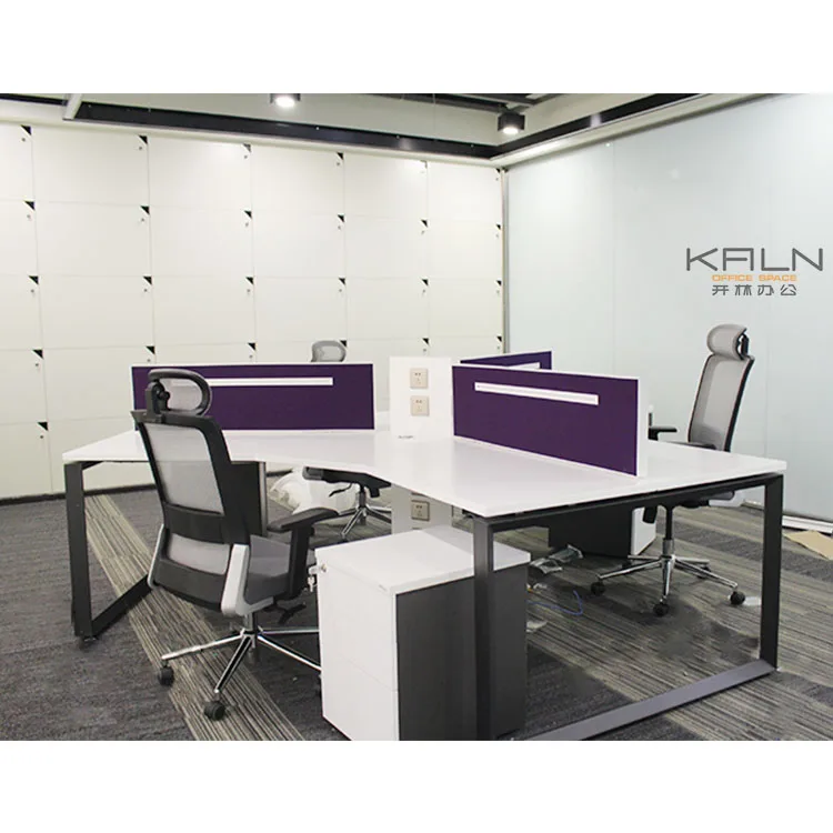 Изготовление на заказ современные алюминиевые перегородки профиль рабочей станции Настольный ПК 6 Трехместный офисный стол разделители