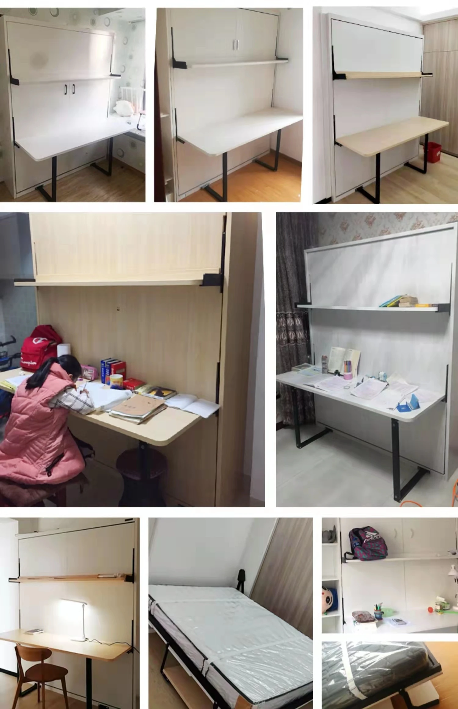 BFP Modern Style Manual Vertical Murphy Bed Folding Wall Bed mechanism With Sofa connector