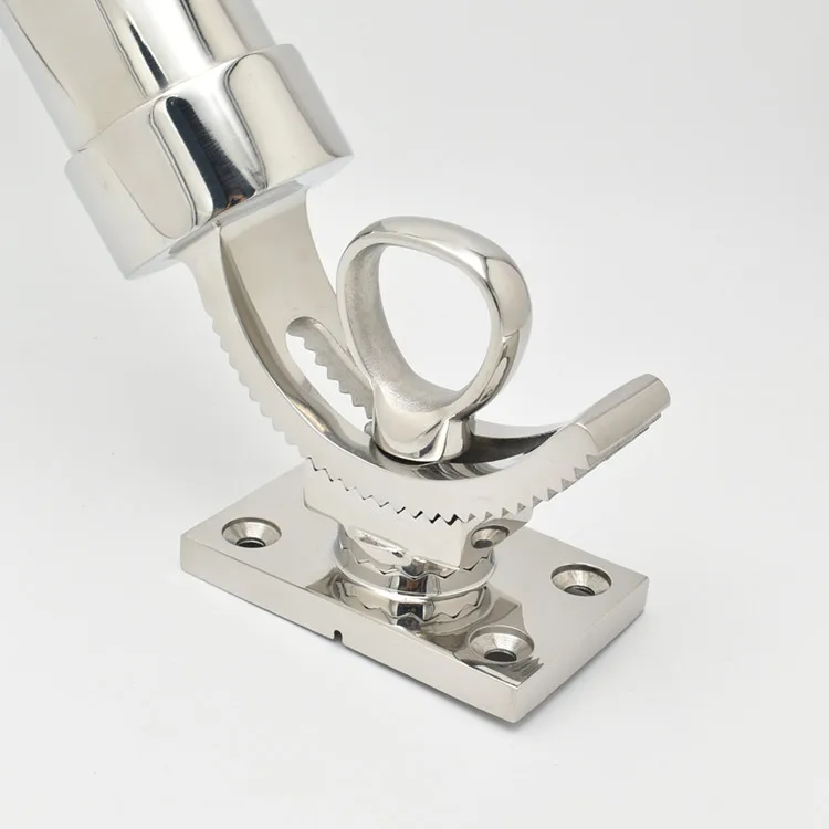 Custom adjustable stainless steel polishing stand boat fishing rod 360 holder silver