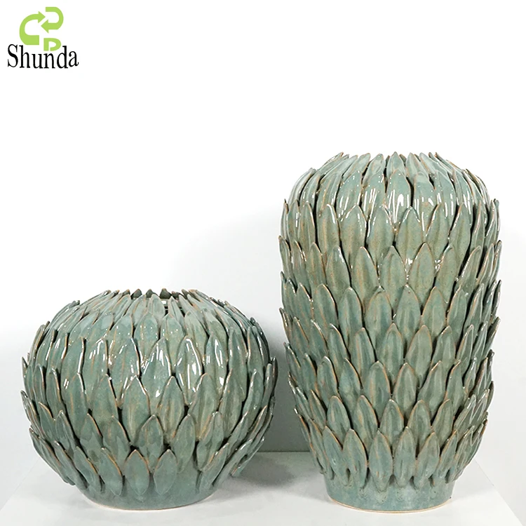 Wholesale vintage custom color glazed handmade porcelain art ornament ceramic vases home decoration flower vase for home decor