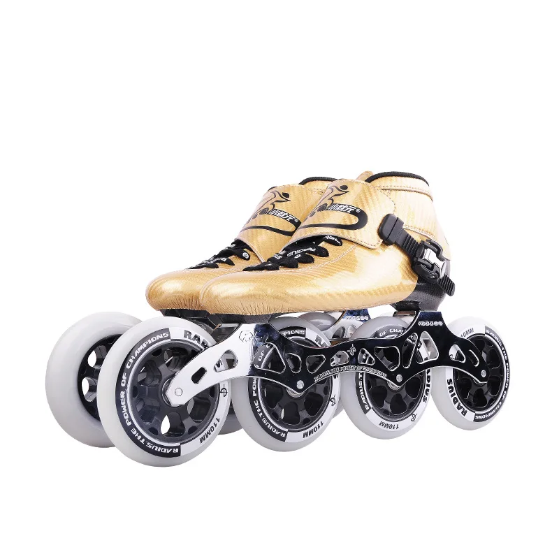 OEM Professional  CNC 7075 Integrated Aluminium Frame carbon fiber fast inline roller speed skates for kids and adults