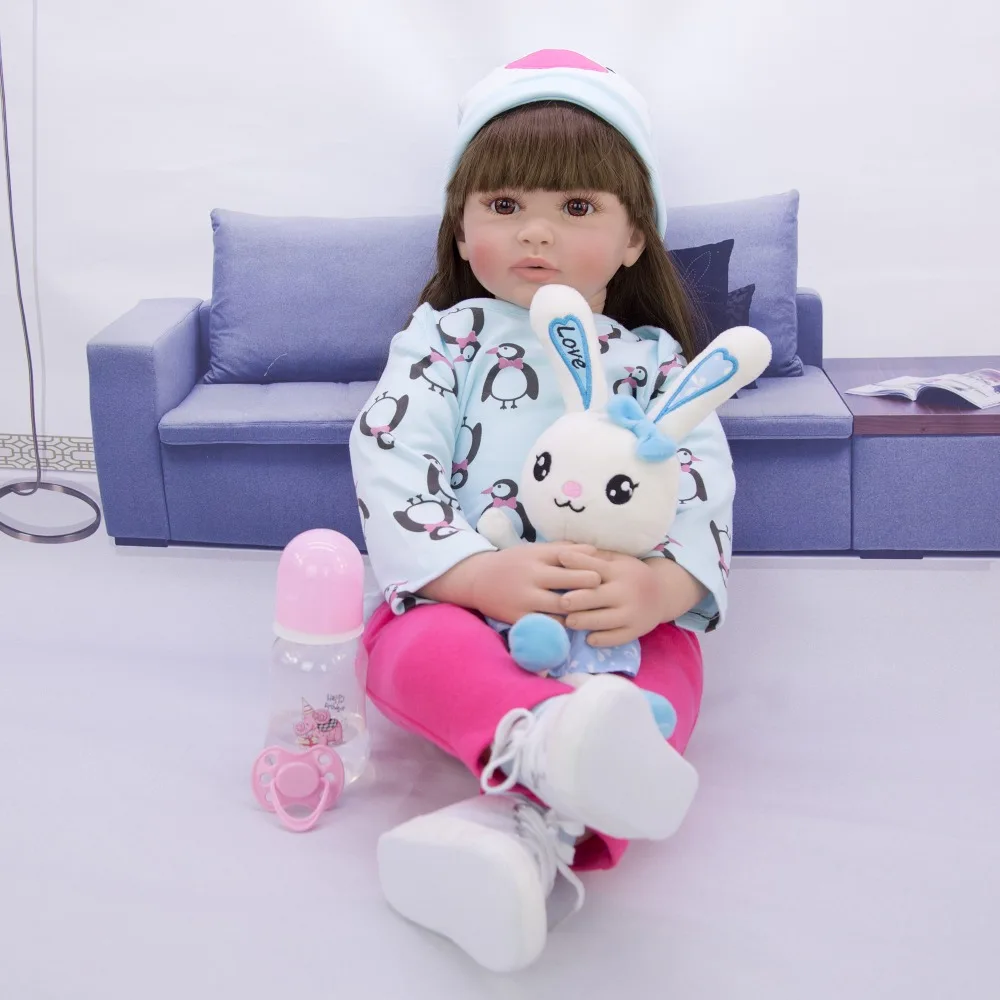 24 inch  60 cm Fashion Long Hair Reborn Dolls and Reborn Boneca
