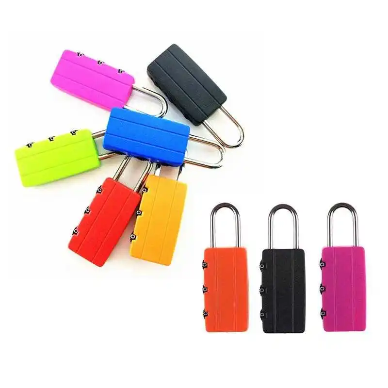 Travel Anti-theft Vackpack Small Padlock Resettable 3 Digit Combination Suitcase Password Code Luggage Zipper Bag Lock Padlock
