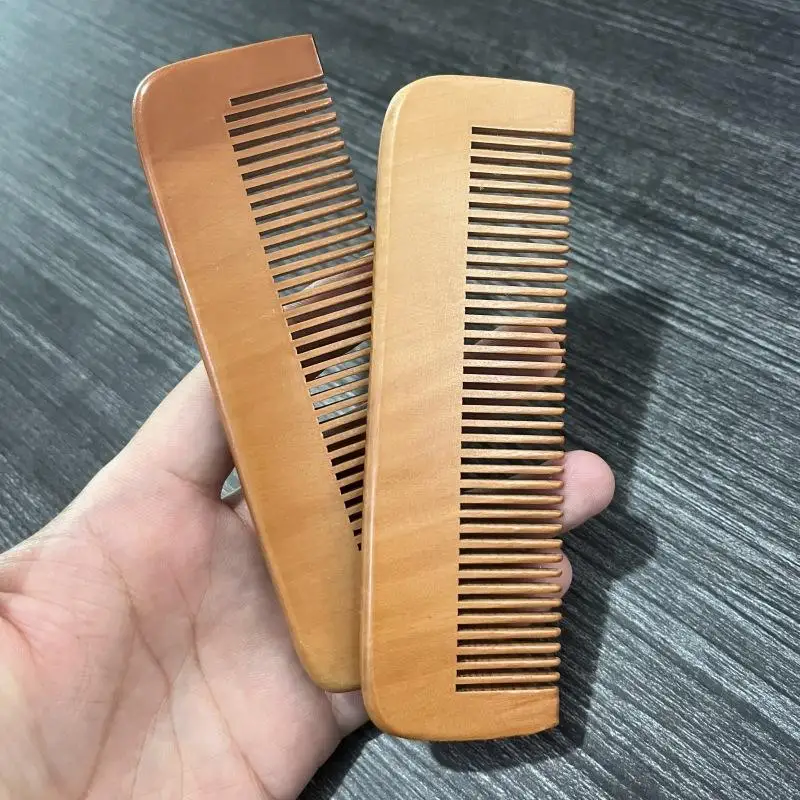 eco friendly natural wooden hair comb brushes set Custom logo Wide Tooth Hair Styling Neem Wood comb  for hair growth