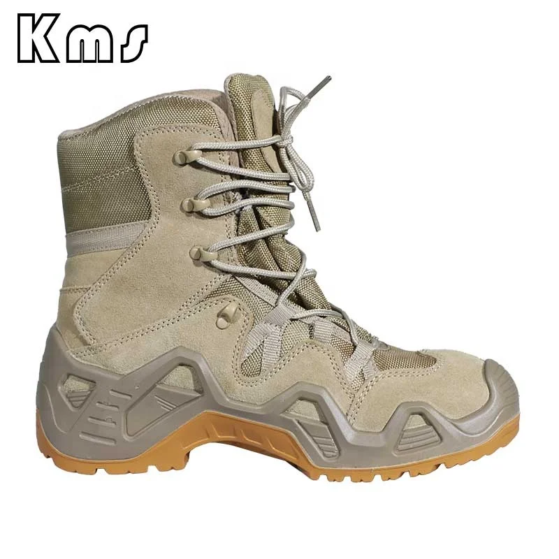 KMS Custom Wholesale Coyote Jungle Grain Leather Outdoor Hunting Botas De Combate Tactical Combat Boots For Men