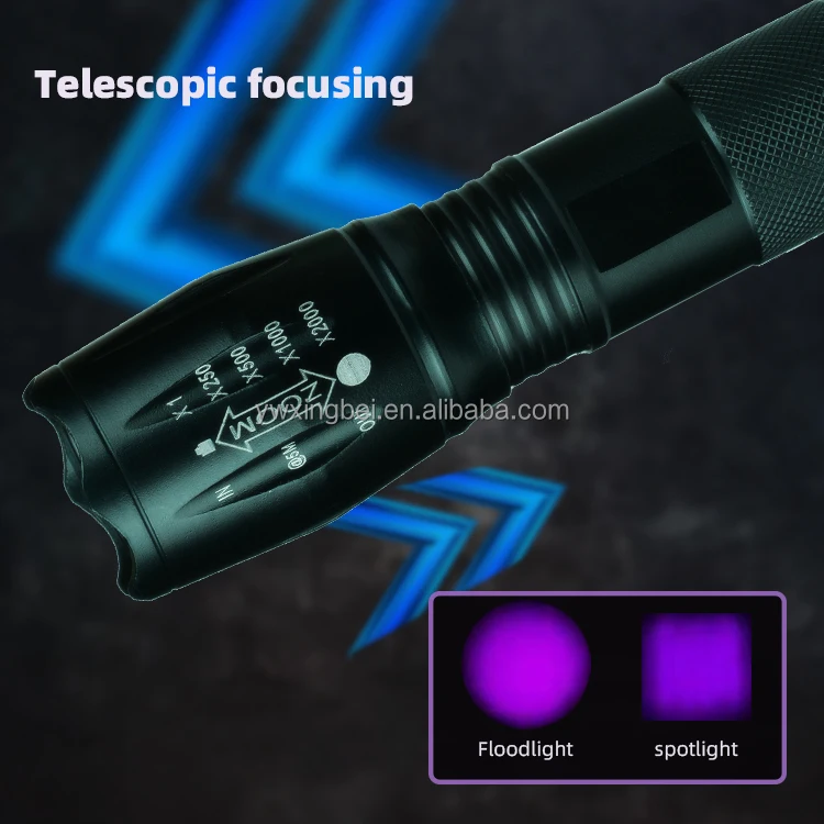 Aluminum alloy mini pen 365 nm identification UV flashlight fluorescent facial mask detection lamp UV 395 nm multi-purpose lamp