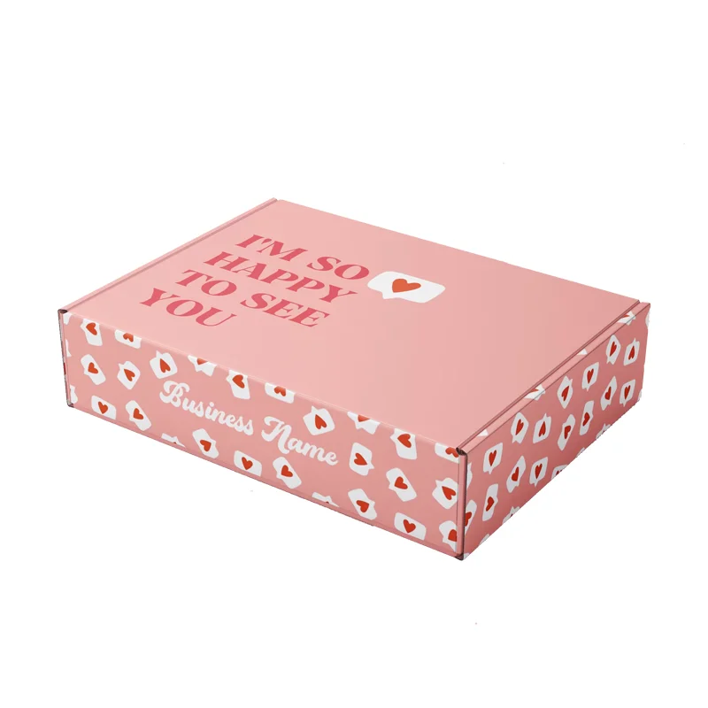 Custom Printed Pale Pink Clothing Mailer Box E-commerce T-shirt Corrugated Packaging Boxes