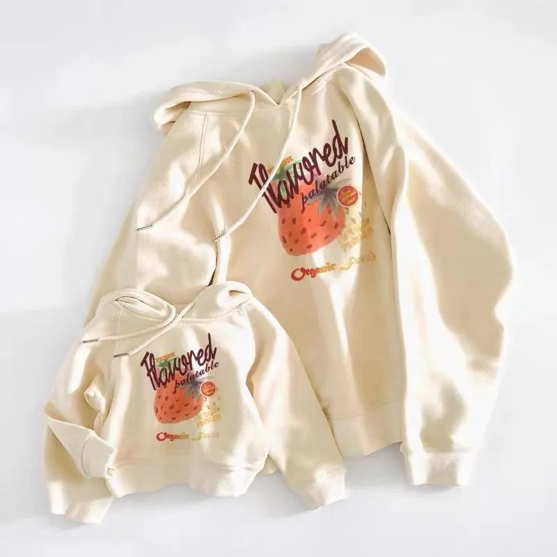 Cartoon Panda Family Hoodie Top Factory Direct Custom Design Mom and Me Sweater Cotton Padded Clothing Sets