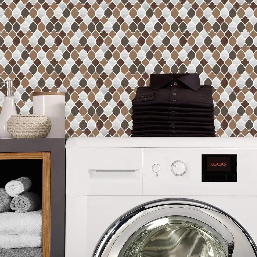 Smart 3D Arabesque Self Adhesive Wall Tiles Stick on Backsplash Peel And Stick Plastic Wallpaper