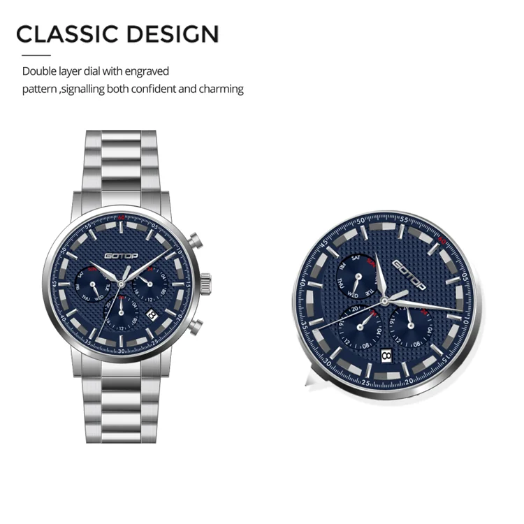 Watches Japanese Movt Wrist Watch Quartz Metal Band Cheap Alloy Luxury With Top Quality Double Layer Dial Oem Waterproof For Men