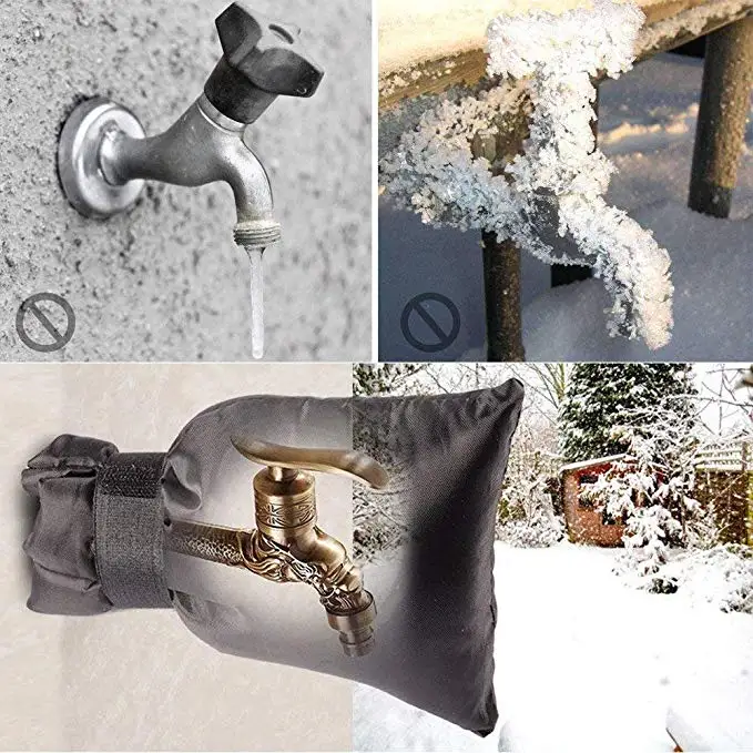 Winter Waterproof Outdoor Freeze Protection Sock Outside Garden Faucet Black Reusable Tap Protector Faucet Cover