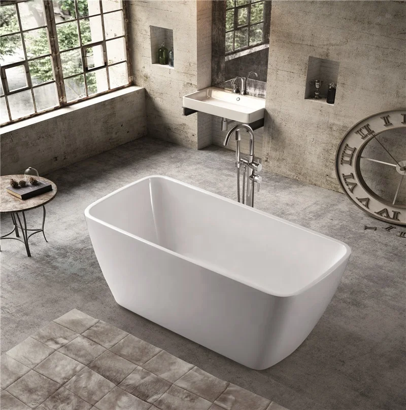 Акриловые овальные ванны 1,7 м, глянцевая белая пластиковая Ванна, отдельно стоящая Ванна для взрослых