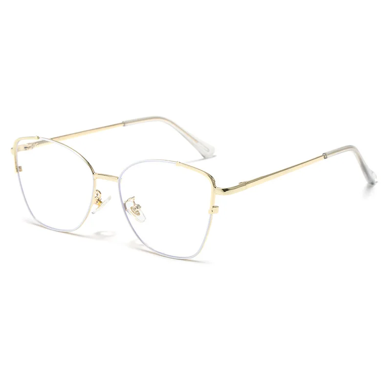 Cat Eye Vintage Photocromic 2 in 1 Besi Frame Kacamata Computer Photochromic Anti Radiasi Optical Glasses Frames