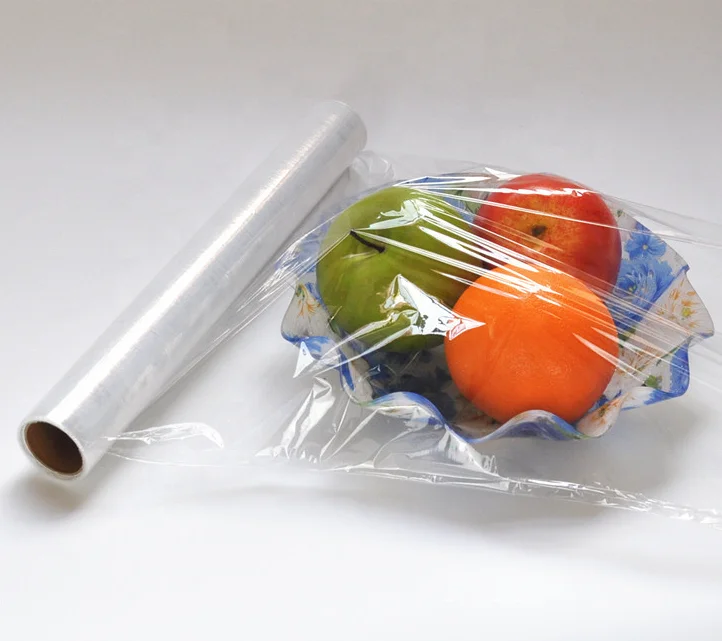 cast soft food wrapping plastic packaging pe food grade cling film jumbo roll 1500 m