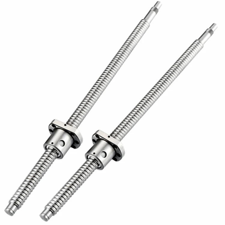 China ball screws DFU1605 DFU2005 DFU2505 customized length ball screw with double nuts for CNC Machine