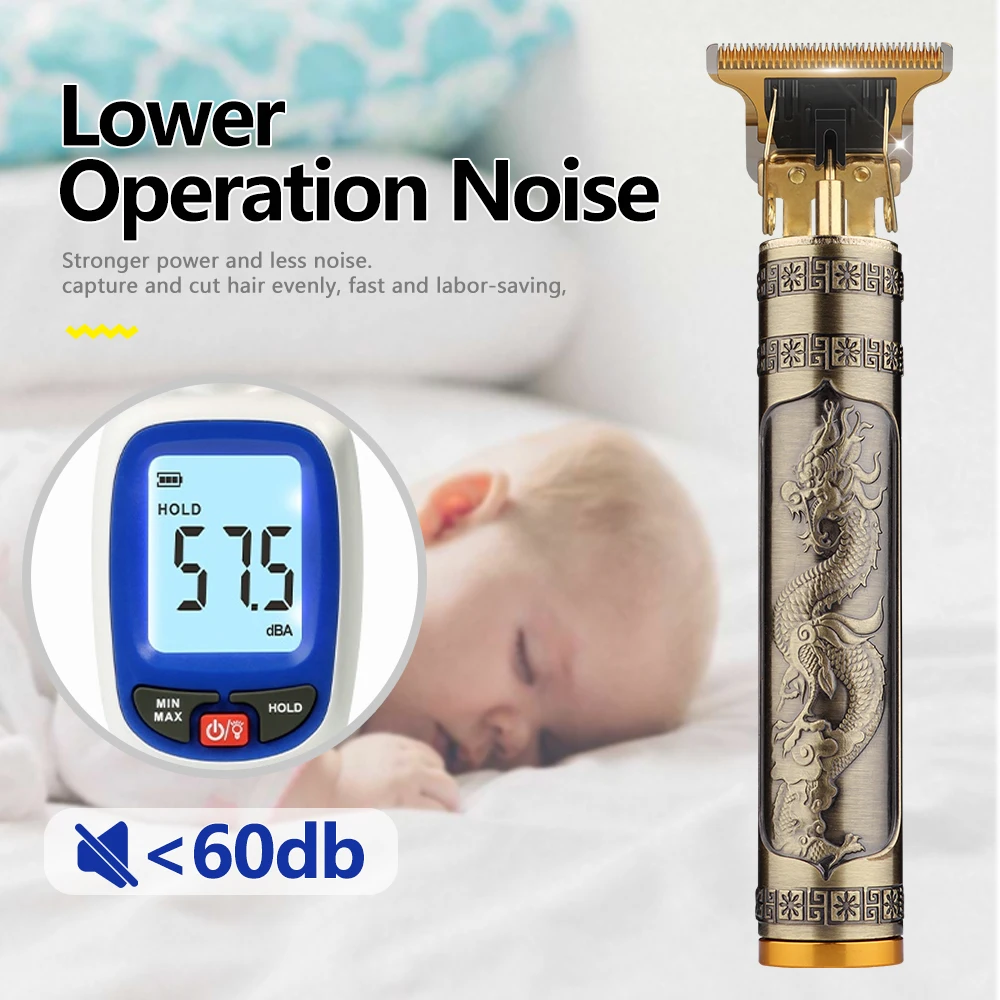 HIENA New Retro T9 Cordless Professional Hair Clipper Men Cordless Hair Trimmer USB Electric Stainless Steel Sharp Wf940 Nos ZHE