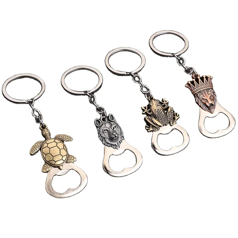 KBPN167 Wholesale Animals Design Promotion Gift Zinc Alloy Beer Key Chain Bottle Opener