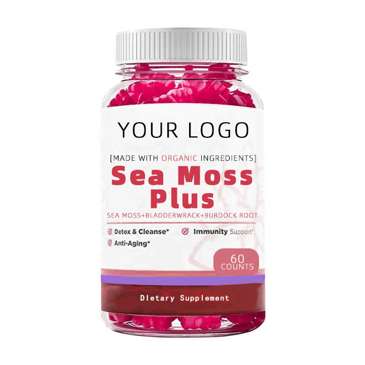 Private Label Oem/Odm Organic Vegan Gel Gummy Sea Moss With Elderberry Green Tea Seamoss Vitamin C Gummy