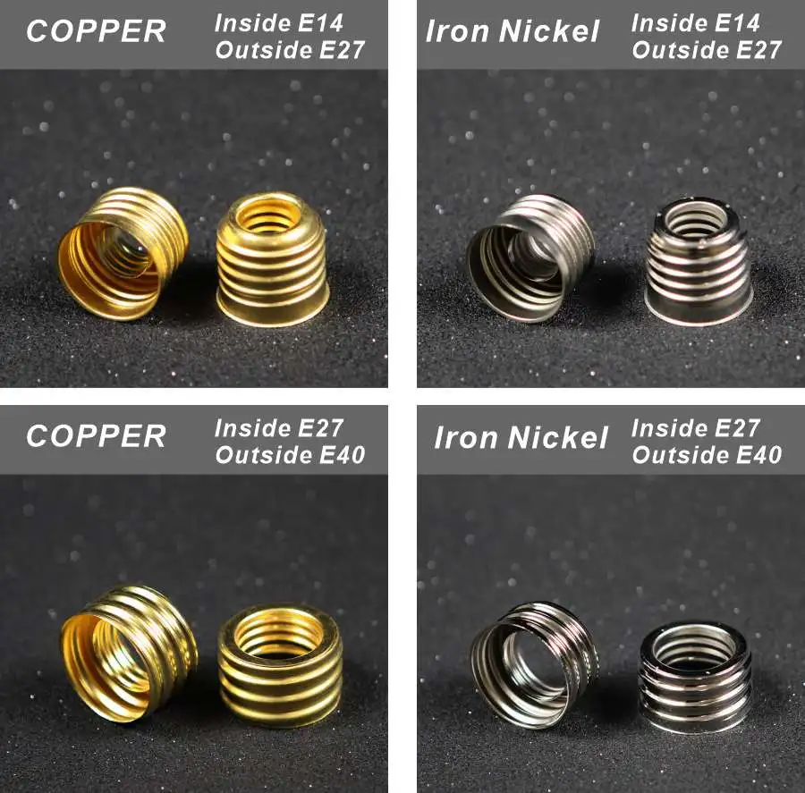 E27 E40 E14 B22 Led Lamp Converter Lamp Socket E Base Screw Brass Copper Lighting Accessories Adapter Lamp Holder