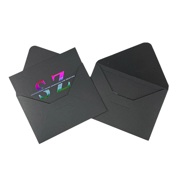 Custom Golden Stamping Uv Spot Paper Gift Credit Card Holder Packaging Envelope Money Envelope