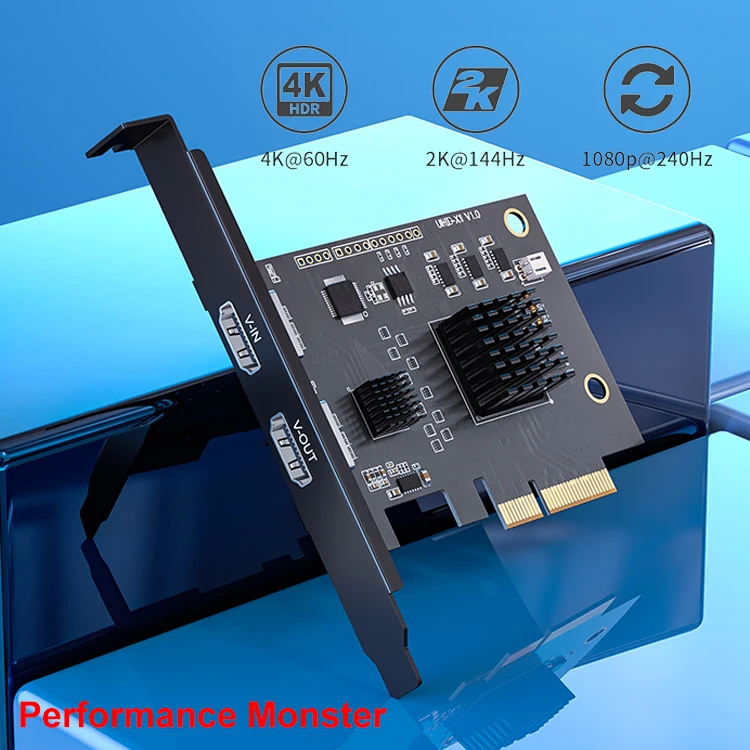 Игровая комнатная Высокотехнологичная обработка изображений UHD 4K / 1080P60Hz PCIe внутренняя черная Волшебная карта захвата