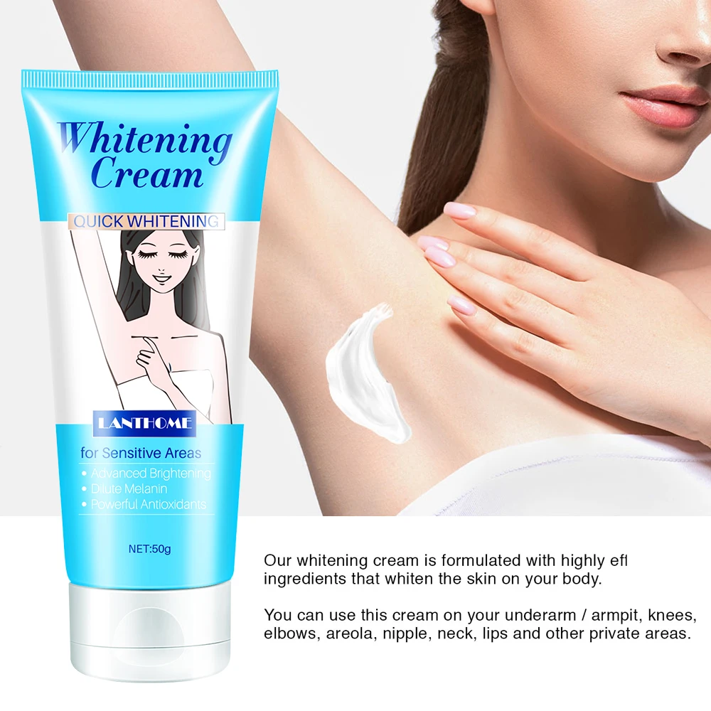 lanthome original fast private label lightening best for face body skin whitening cream for dark skin Sensitive Areas
