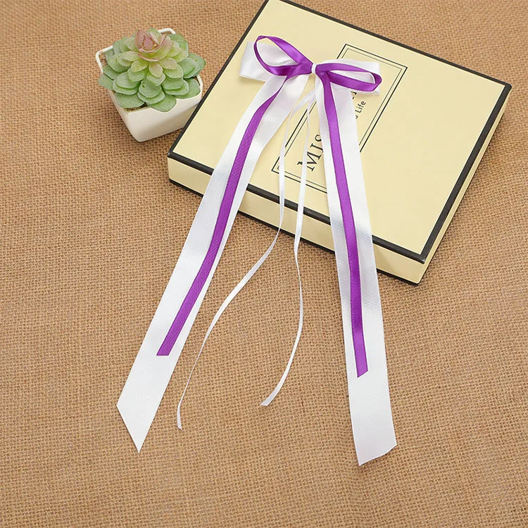 Ribbon Flower Wedding Car Decoration Mirror Door two color mixed ribbon