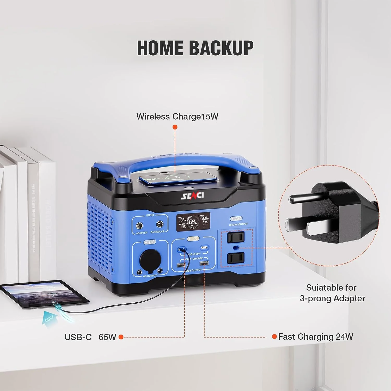 senci portable power station solar system Energy Storage Lithium Battery AC/DC Outlet 220V for laptop & other house equipment
