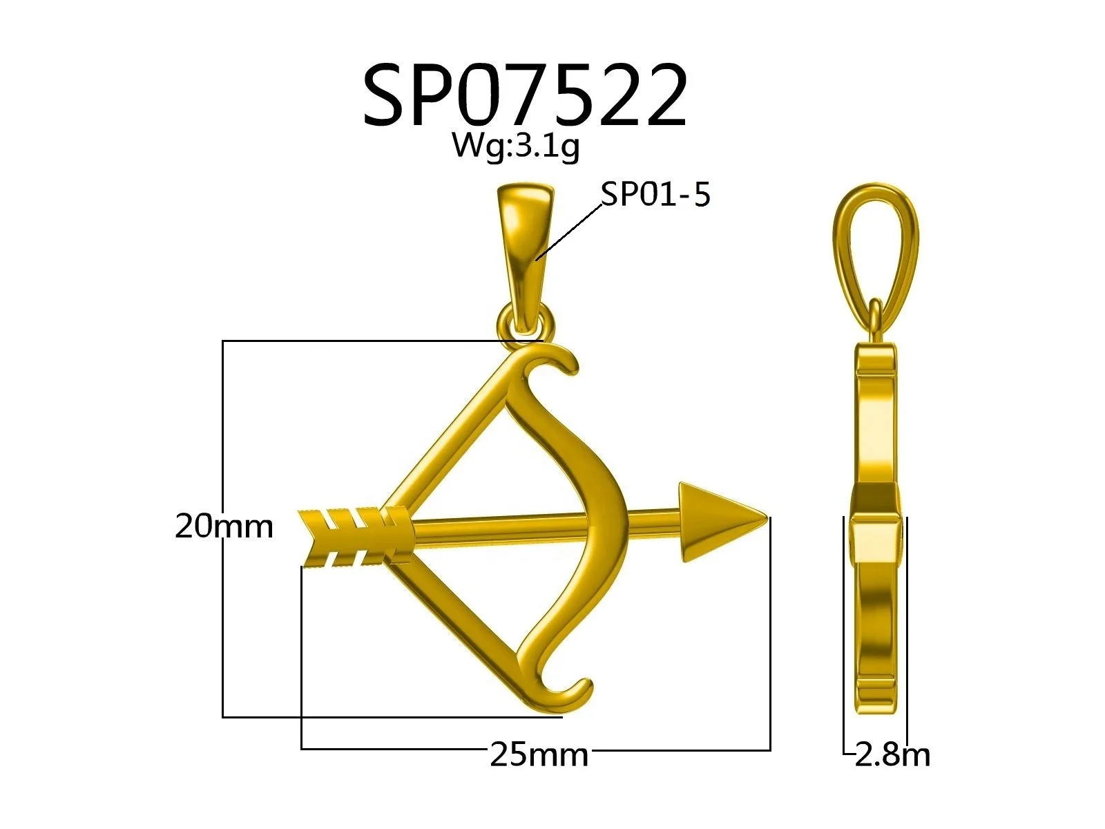 Fashion Plain 925 Silver pendant Sagittarius Constellatory Star Sign Pendant 925 Silver Necklace Arrow Necklace