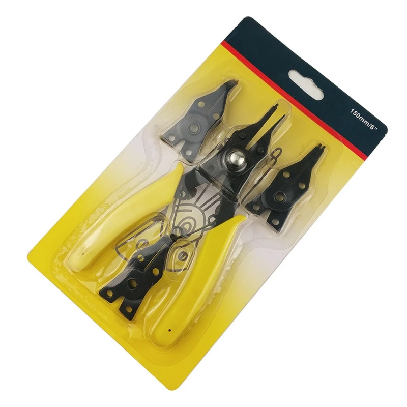 4-in-1 45/90/180 Degree Circlip Hand Tool Combination Snap Ring Pliers Set Circlip Pliers