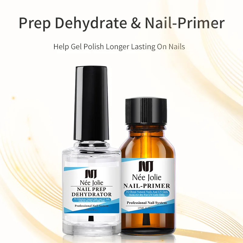 Professional Bonding Nail Prep Dehydrator Acid-free Acrylic Uv Gel Base Coat Primer Air Dry Nail Art Primer 2 Pcs/set
