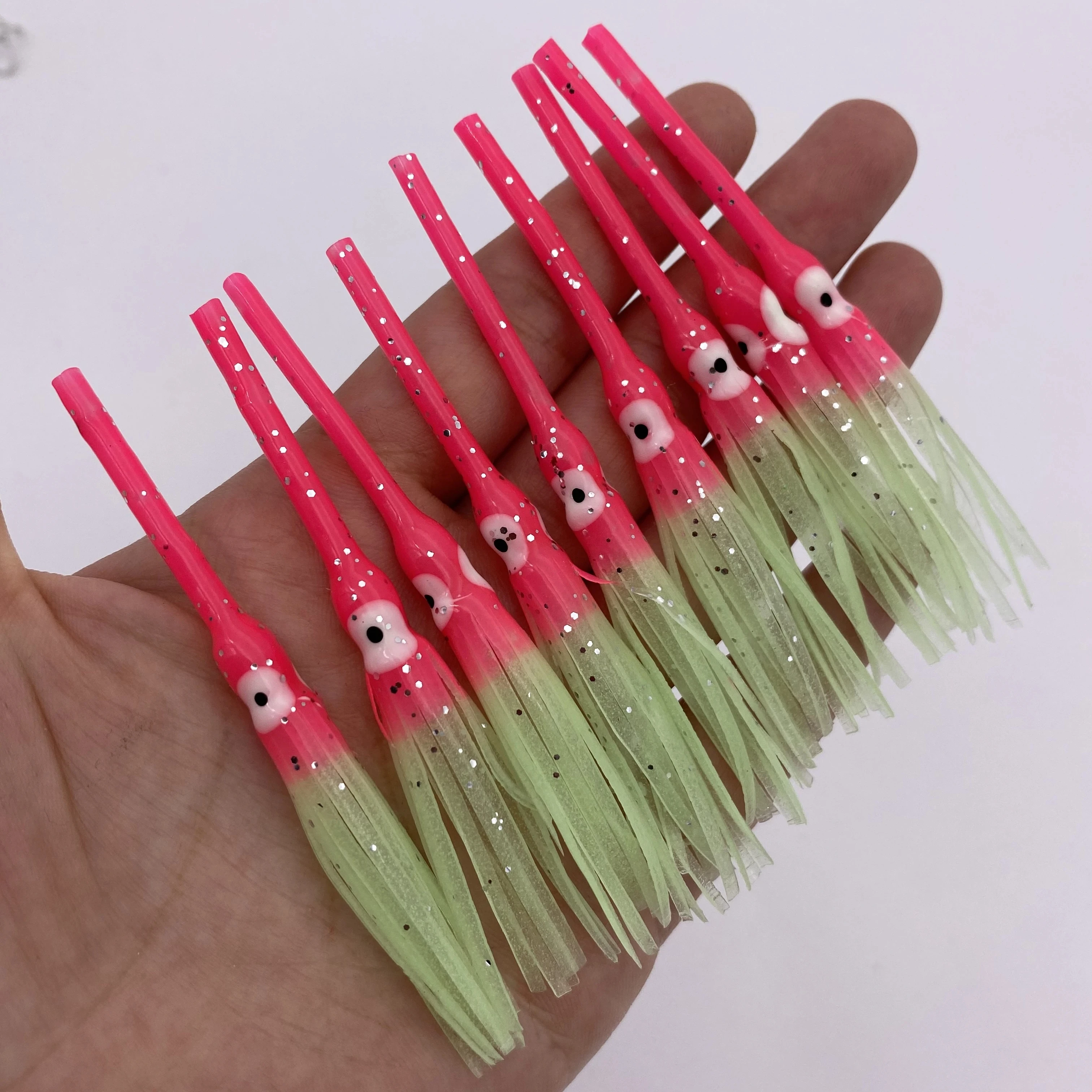 Sea Fishing Eel Lures Needle-shaped Octopus Skirt Squid Lure Rig Saltwater Soft Jigging Bait