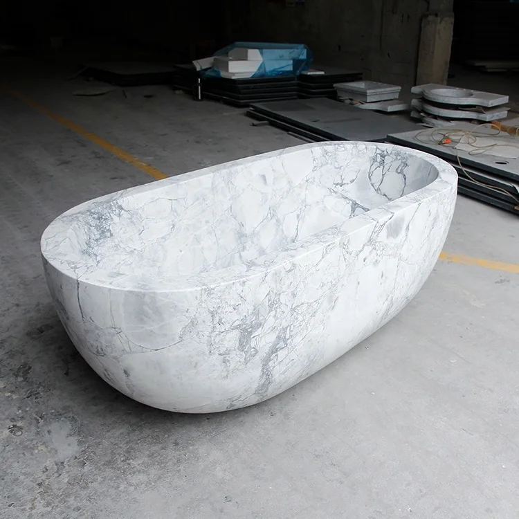 Stand Alone Large Natural Stone Bathtub Soaking Marble Wholesale Bath Tub Free Standing For Sale