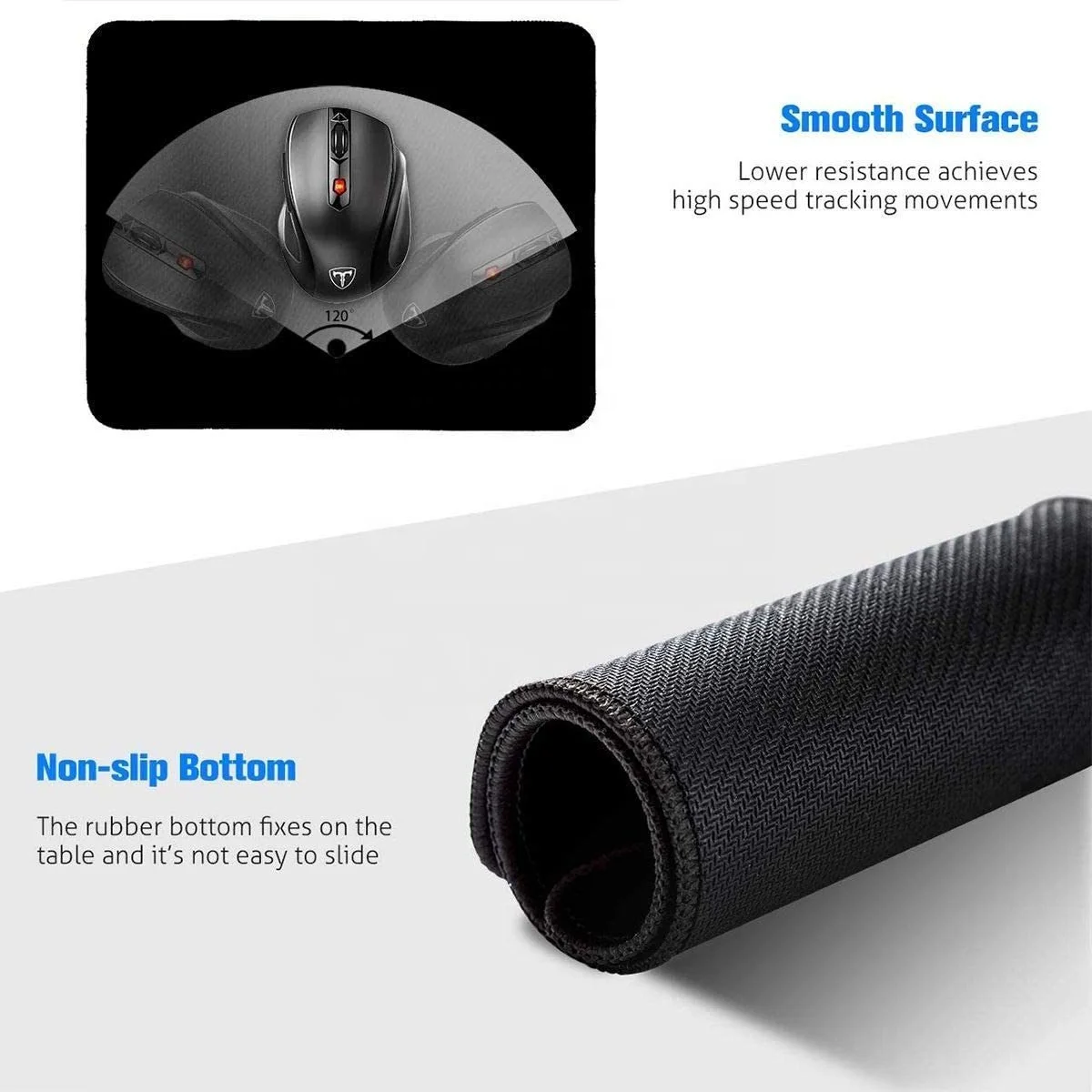 Нескользящий Резиновый базовый сшитый края маленький черный игровой коврик для мыши для дома и офиса