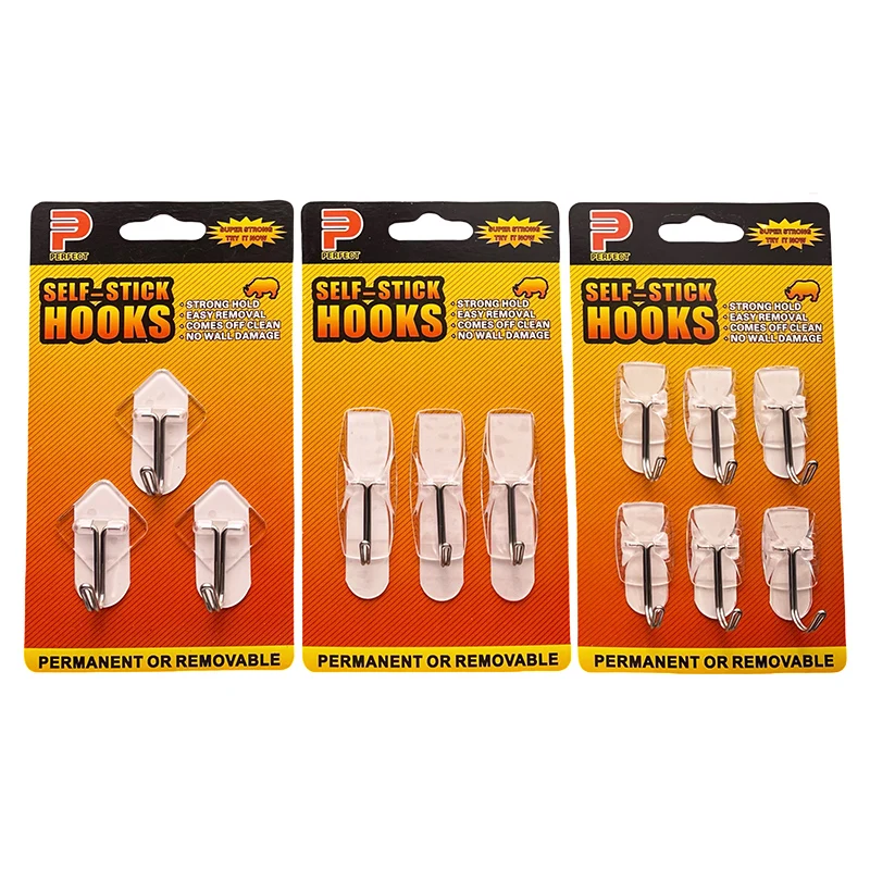 Chrome Adhesive Hooks Strong Self Adhesive Wall Hook for Painted Walls in Locker