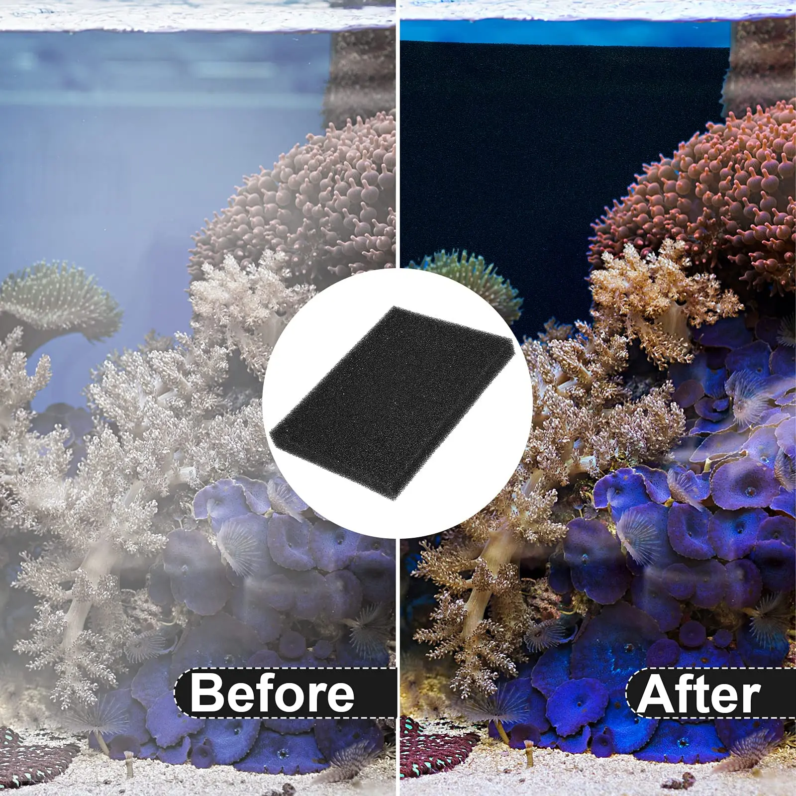 Aquarium Bio Sponge Sheet Filter Media Pad, Cut-to-Size Foam for Fish Tank Filter Foam Sponges