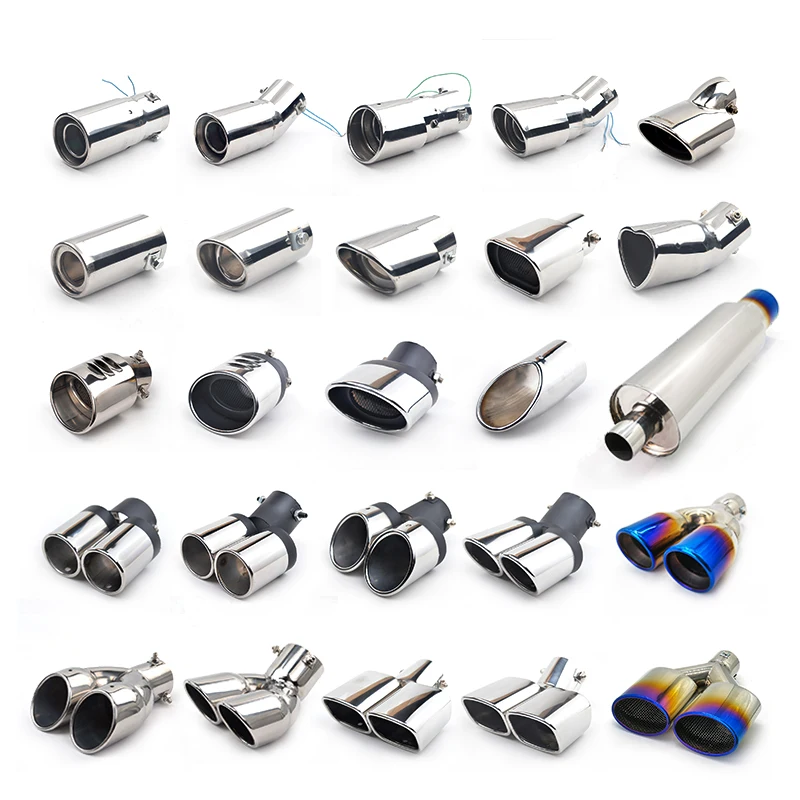 Customized Color Stainless Steel  Car Exhaust Tail Pipes Performance Exhaust Pipe Tips For Universal Car